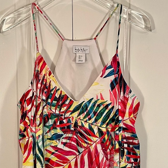 NICOLE MILLER NEW YORK Fern Print Matte Charmuse Maxi Dress Sz S - Picture 3 of 7